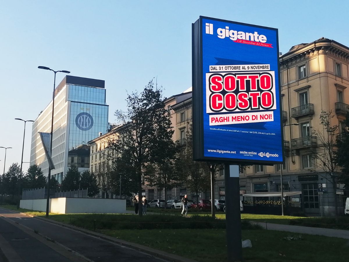 Campagna pubblicitaria con Digital Out of Home per Il Gigante gestita da Zetamedia